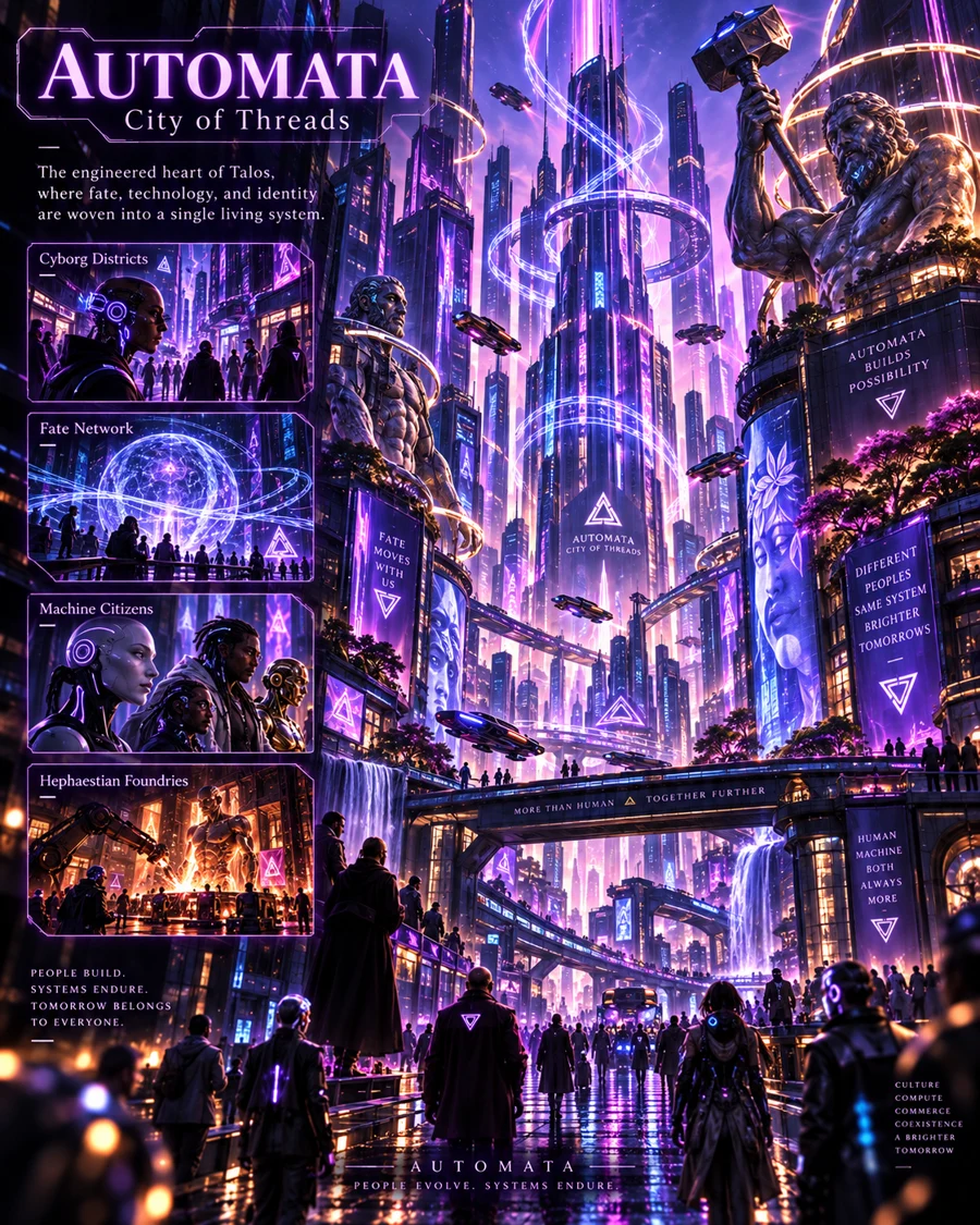 Automata: a radiant vertical city of engineered life and light