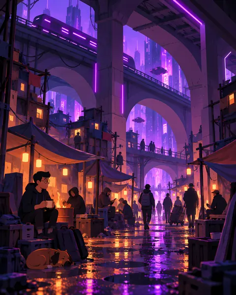 The slums concept study: Under the viaduct market